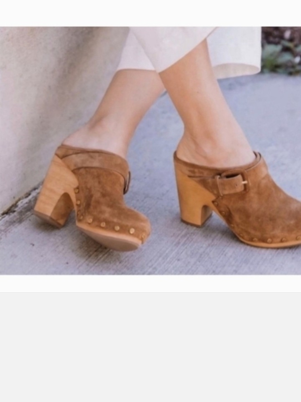 NWOT Veronica Beard Tan Suede Slip-On Clogs - Picture 9 of 16